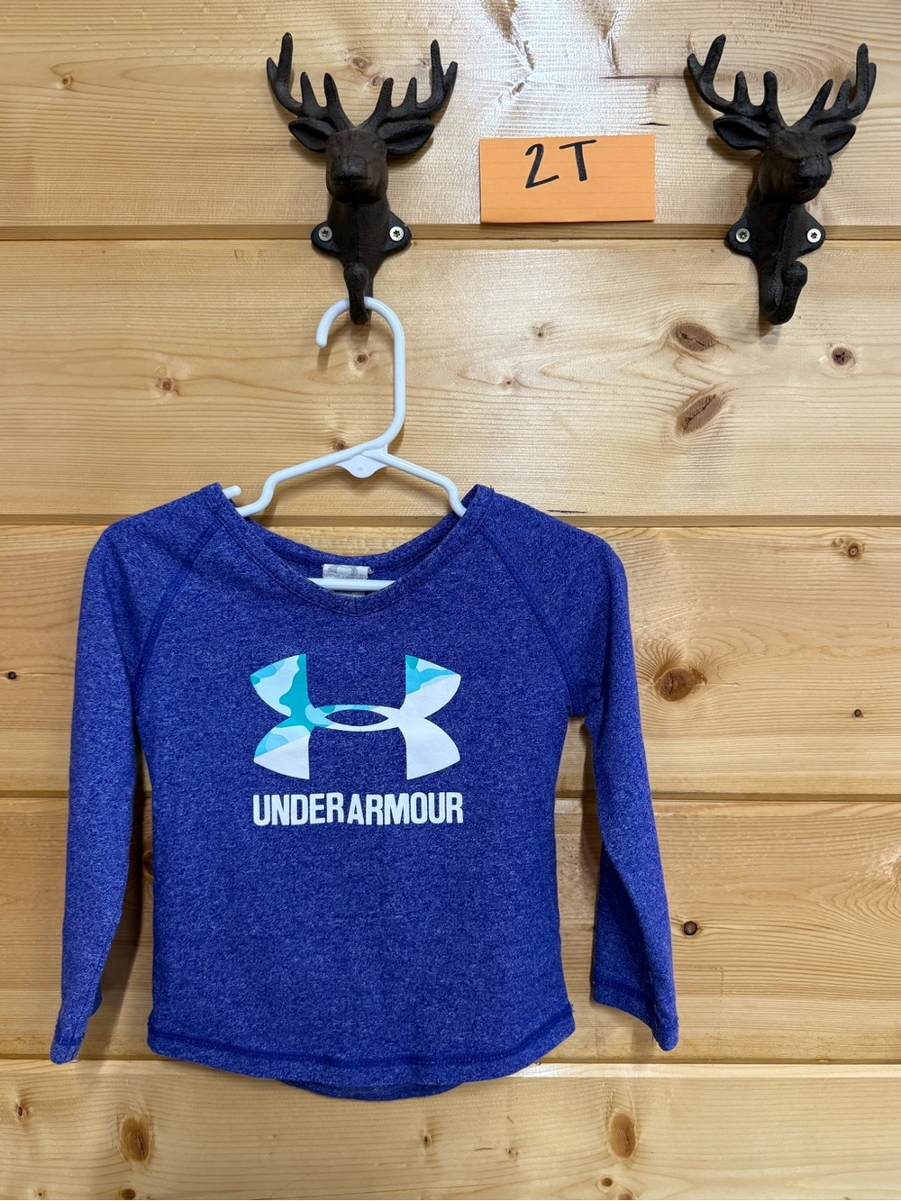 Under Armour Toddler Long Sleeve Shirt - Royal Blue with Aqua Camo Logo